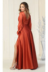 Cargar imagen en el visor de la galería, La Merchandise LA1857 Split Long Sleeve V-Neck Bridesmaid Dress - - LA Merchandise