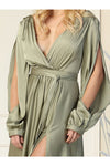 Cargar imagen en el visor de la galería, La Merchandise LA1857 Split Long Sleeve V-Neck Bridesmaid Dress - - LA Merchandise