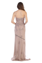 Load image into Gallery viewer, Strapless lace applique &amp; rhinestone long mesh dress- LA1585 - - LA Merchandise