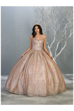 Load image into Gallery viewer, Strapless Quinceanera Ball Gown LA138 - ROSEGOLD / 8 - Dress