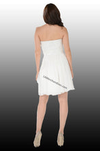 Load image into Gallery viewer, Strapless sequins short sassy chiffon dress- PY7716