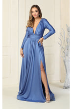 Load image into Gallery viewer, Long Sleeve Stretchy Gown - LA1835 - MIDNIGHT BLUE - LA Merchandise