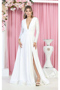 Stretchy Formal Wedding Gown - IVORY / 4