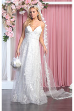 Load image into Gallery viewer, La Merchandise LA1885B Sexy Long Floral Lace Open Back Bridal Gown - - LA Merchandise